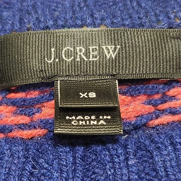 J Crew Classic Fair Isle Womens XS Lambs Wool Multicolor Knit Crewneck Sweater - Picture 5 of 16